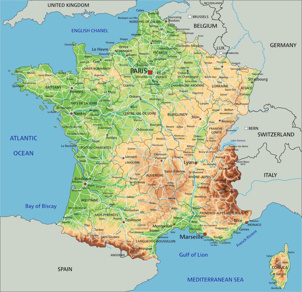 France Map in English