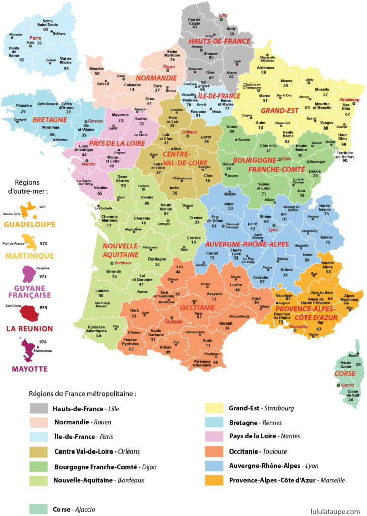 carte de France nouvelles régions