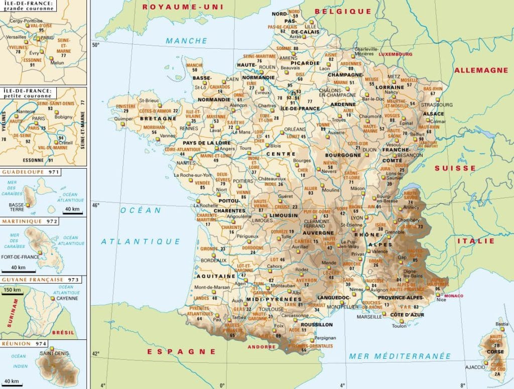 carte de France politique