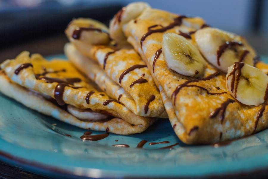 Crêpes sucrées banane chocolat