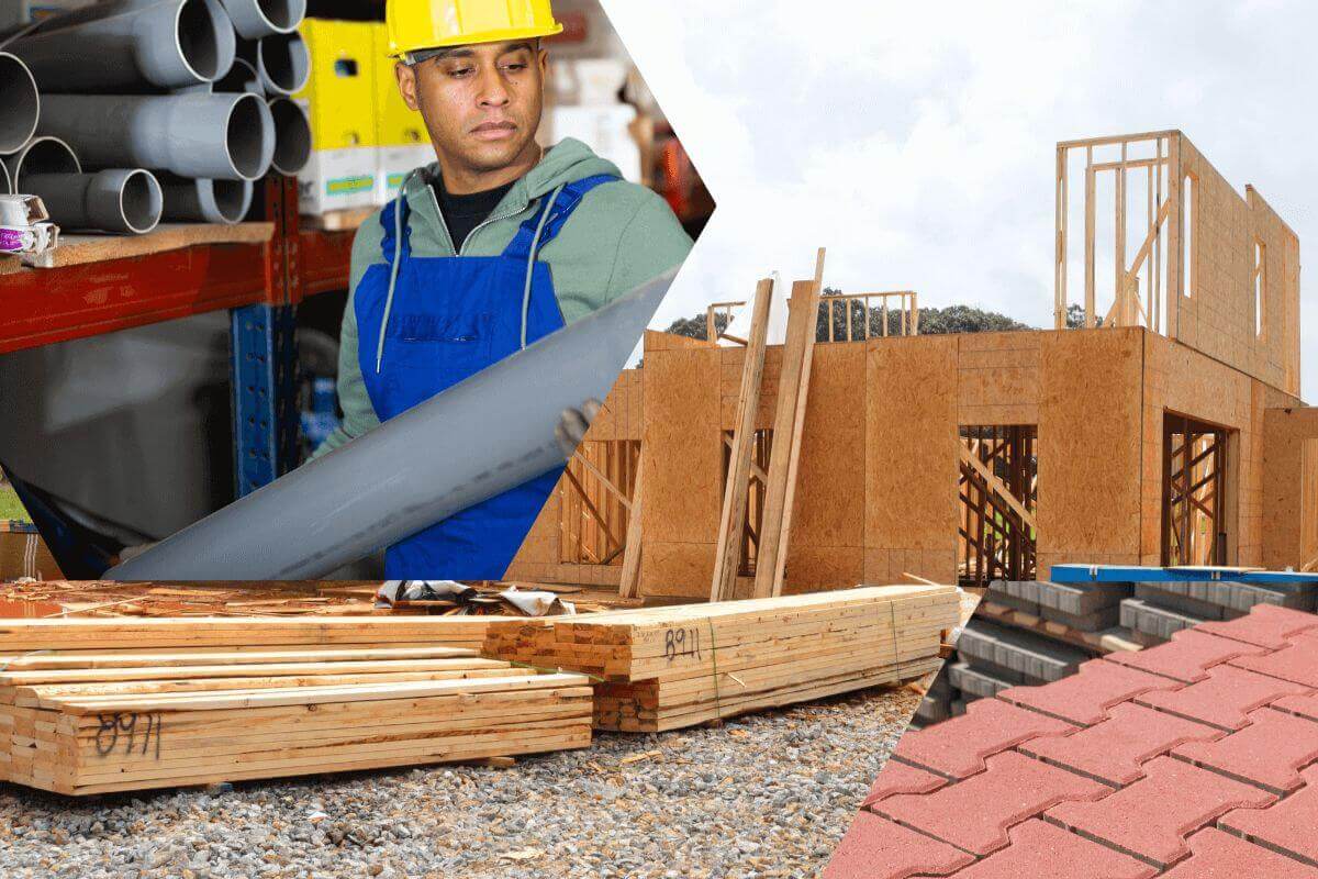 Une diversité de matériaux de construction pour un chantier.