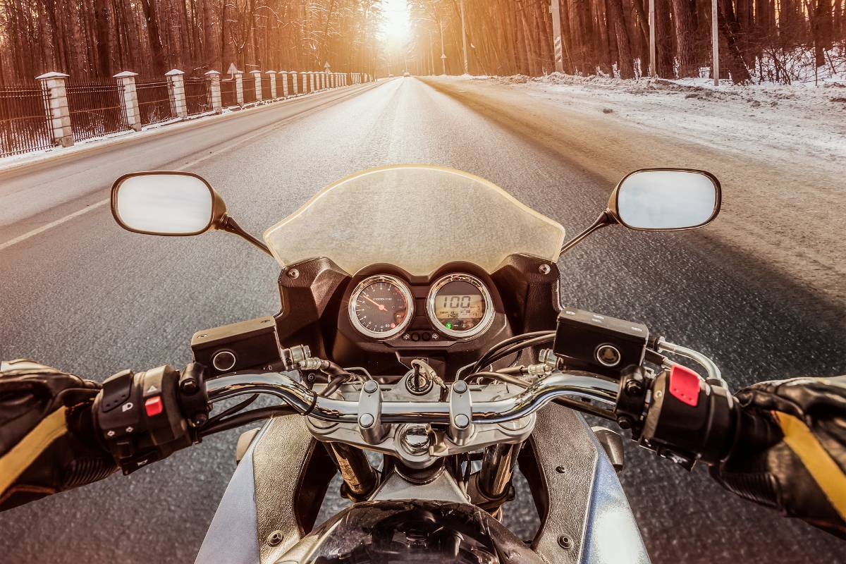 moto en hiver
