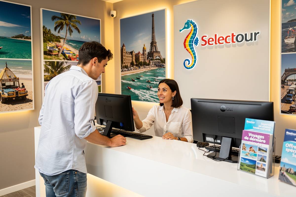 jeune homme réservant un voyage de dernière minute avec l'agence de voyage Selectour
